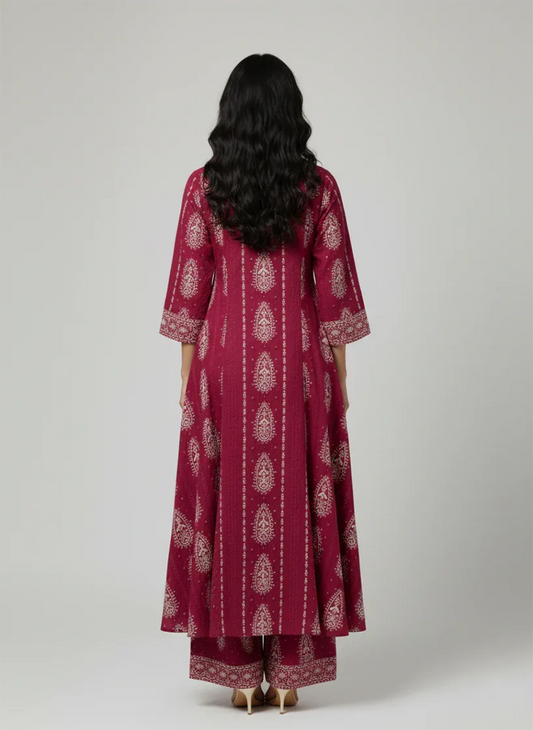 2 Pcs Women's Unstitched Digital Print Suit