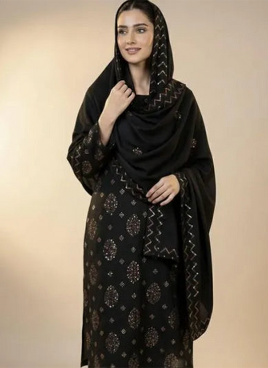 Premium Embroidered 3-Piece Unstitched Suit - 6 Colors Available