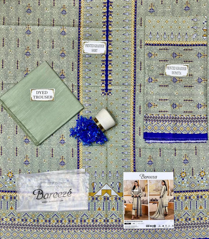 Textile with Baroeze branding and product display