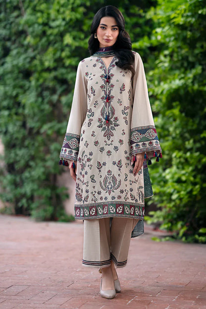 JAZMIN Luxury - 3 Pcs Dhanak Embroidered Suit with Wool Shawl - Lilac | Premium Winter Collection
