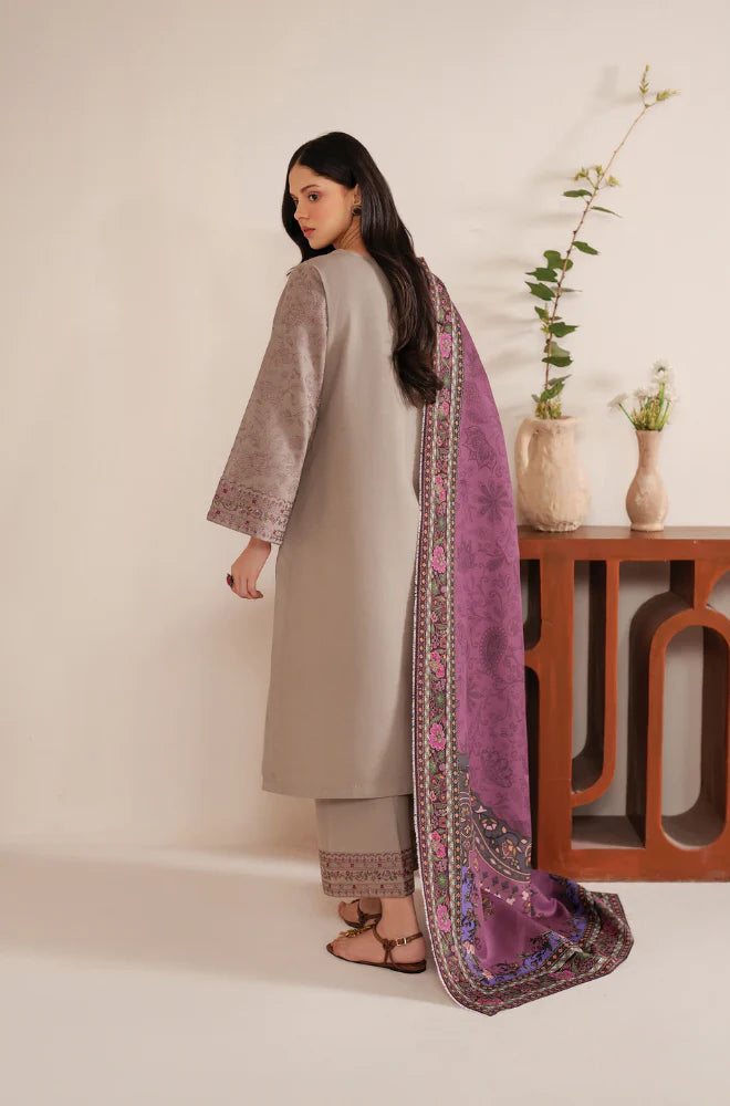 Premium 3 Pcs Dhanak Embroidered Suit | Luxury Winter Collection
