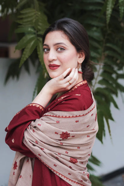 3 Pcs Women's Unstitched Embroidered Suit