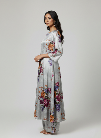 2 Pcs Women's Unstitched Digital Print Suit