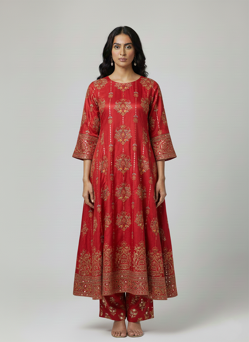 2 Pcs Women's Unstitched Chikankari Embroidered Suit