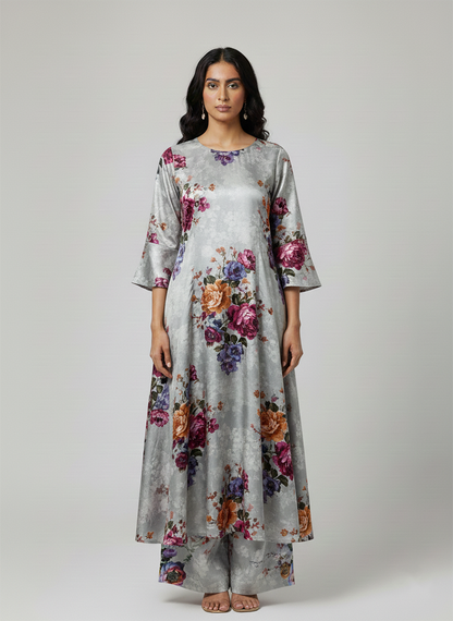 2 Pcs Women's Unstitched Digital Print Suit