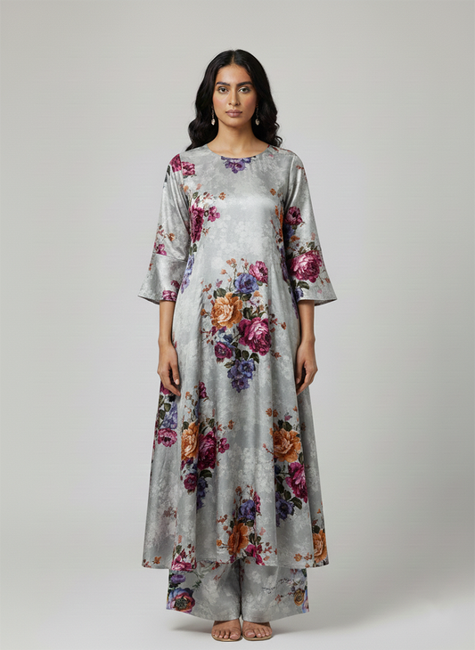 2 Pcs Women's Unstitched Digital Print Suit