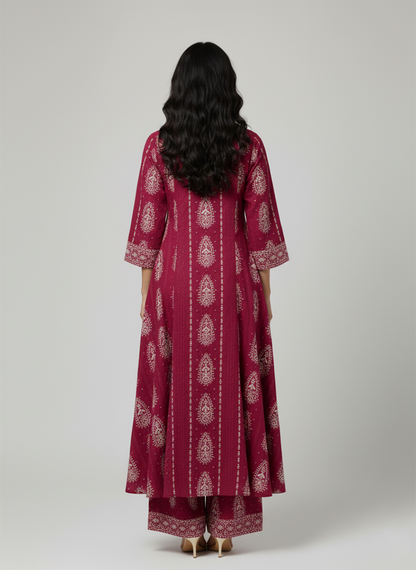 2 Pcs Women's Unstitched Chikankari Embroidered Suit