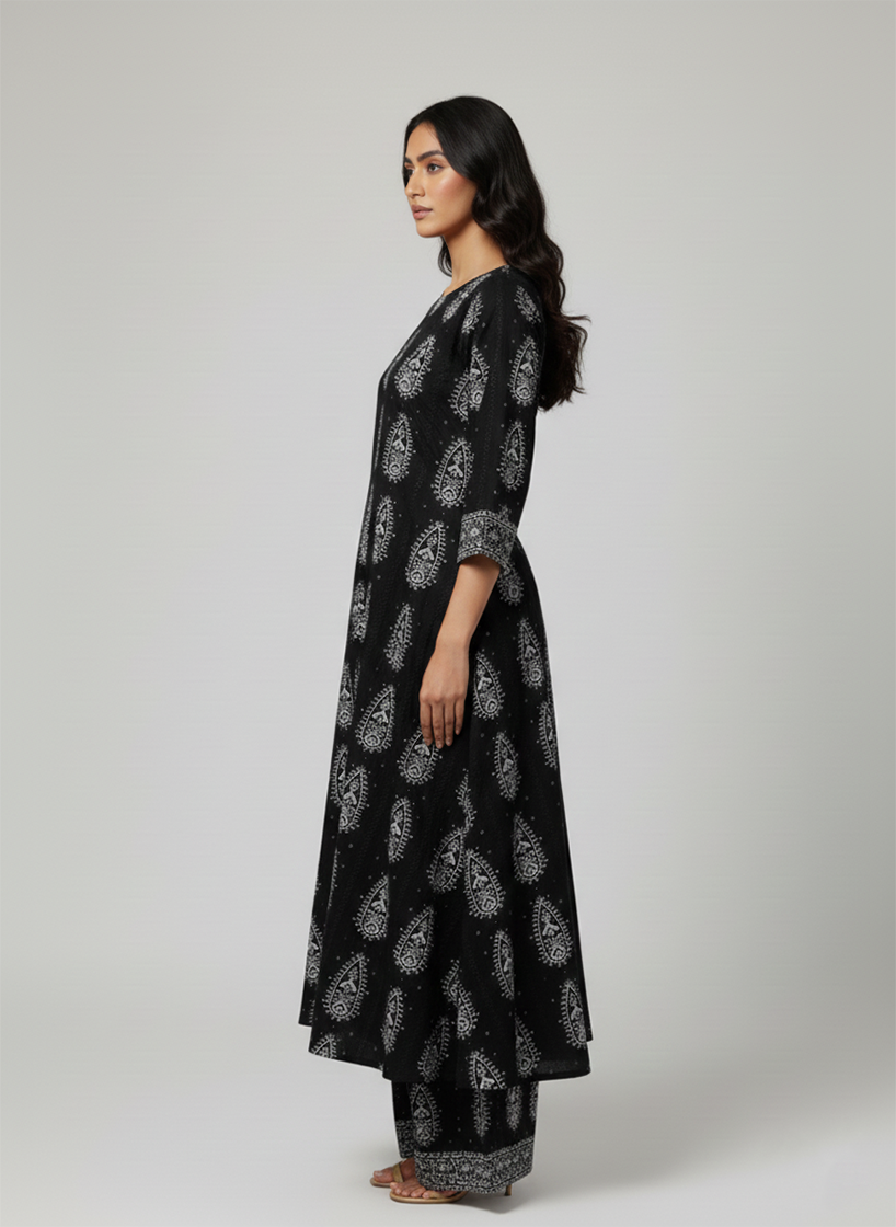 2 Pcs Women's Unstitched Chikankari Embroidered Suit