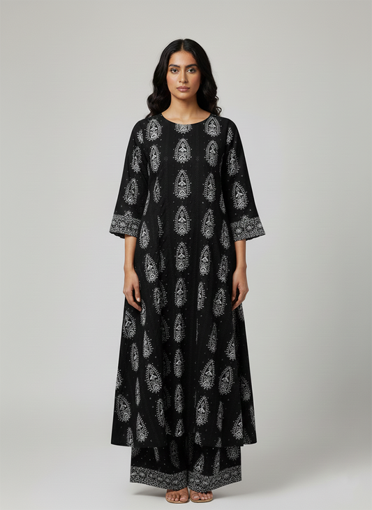 2 Pcs Women's Unstitched Chikankari Embroidered Suit