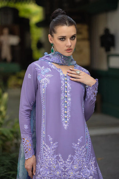 MUSHQ Orient Express - 3 Pcs Dhanak Embroidered Suit - Blue | Luxury Winter Collection