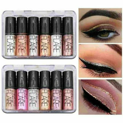 Set of lip glosses with close-up shots of eye makeup and lip application.