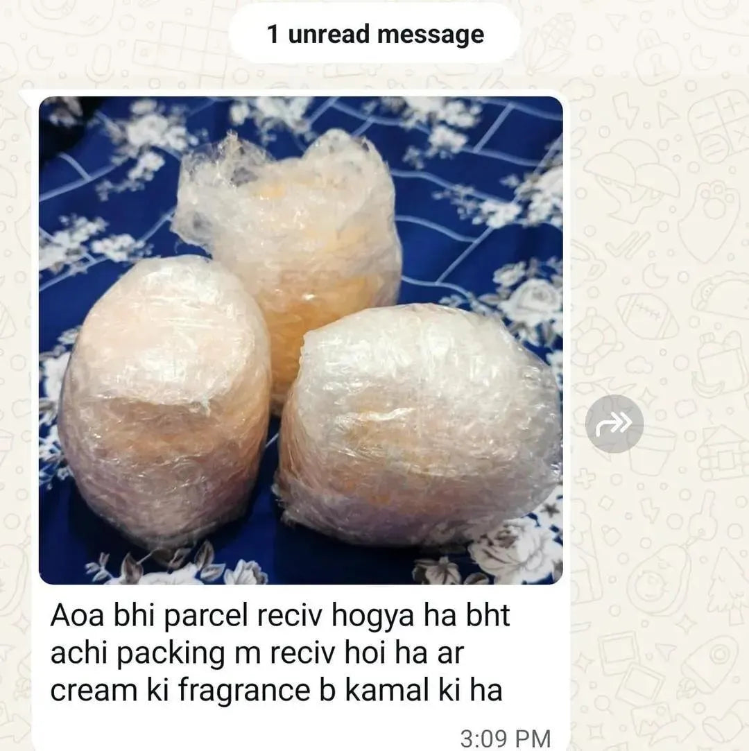 Three wrapped items on a blue floral-patterned surface with text overlay.