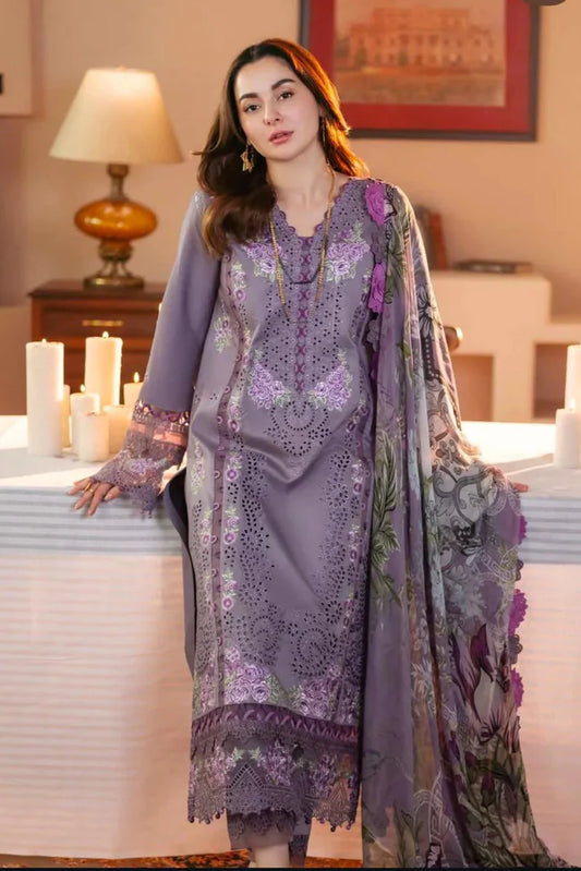 3 Pcs Women's Unstitched Embroidered Suit